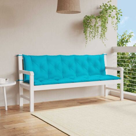 Cojines de banco de jardín 2 uds tela Oxford turquesa vidaXL