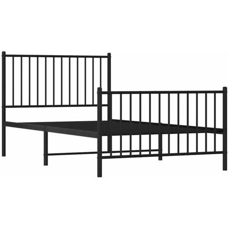 Estructura cama sin colchón con estribo metal negro 100x190 cm vidaXL