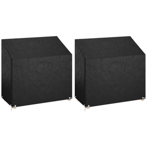 Fundas bancos jardín 2 uds 8 ojales polietileno 130x70x70/88 cm vidaXL