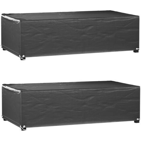 Fundas muebles de jardín 2 uds 8 ojales rectangular 125x70x35cm vidaXL