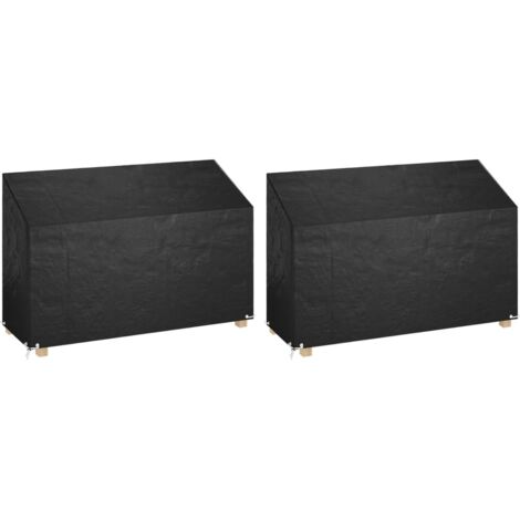 Fundas bancos jardín 2 uds 8 ojales polietileno 190x70x70/88 cm vidaXL