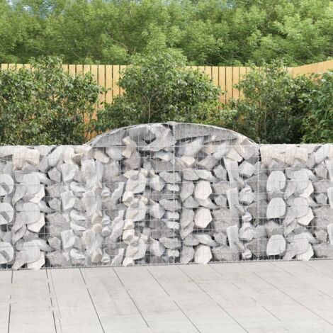 Cesta gaviones forma arco hierro galvanizado 300x30x100/120 cm vidaXL