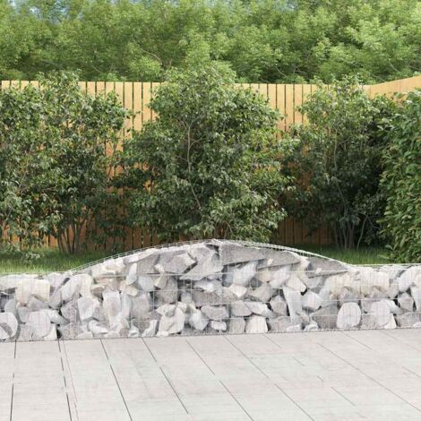 Cestas de gaviones 2 uds forma de arco hierro 400x30x40/60 cm vidaXL
