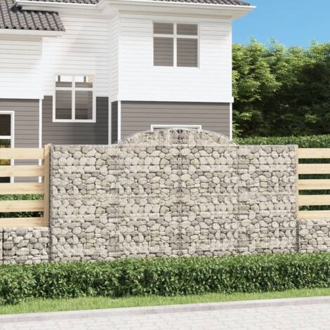 Cestas de gaviones 8 uds forma de arco hierro 300x50x160/180 cm vidaXL