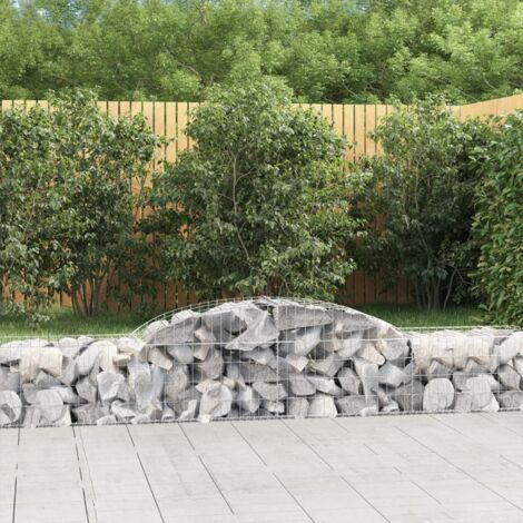 Cestas de gaviones 3 uds forma de arco hierro 300x50x40/60 cm vidaXL