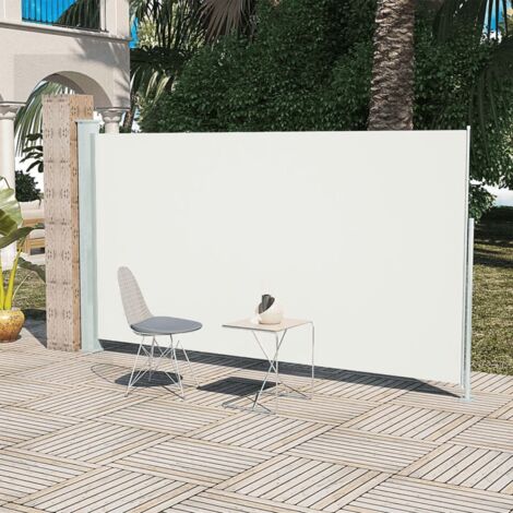 Toldo lateral de jardín o terraza crema 160x300 cm vidaXL