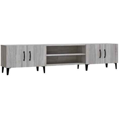 Mueble para TV madera contrachapada gris Sonoma 180x31,5x40 cm vidaXL