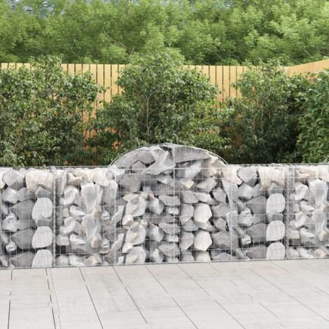 Cestas de gaviones 8 uds forma de arco hierro 200x50x80/100 cm vidaXL
