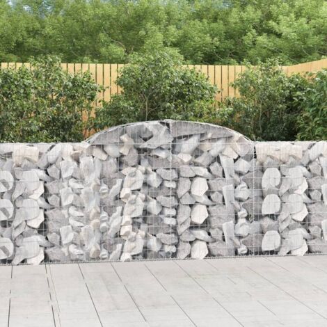 Cestas de gaviones 12 uds forma arco hierro 300x30x100/120 cm vidaXL