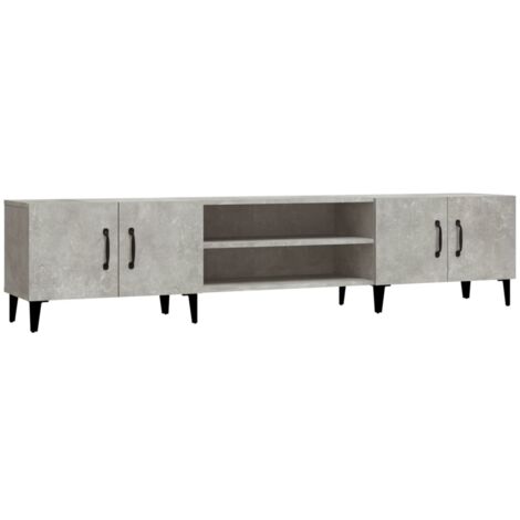 Mueble de TV madera contrachapada gris hormigón 180x31,5x40 cm vidaXL