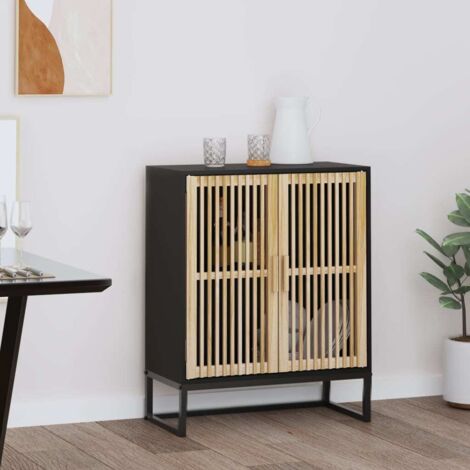 Aparador de madera contrachapada negro 60x30x75 cm vidaXL