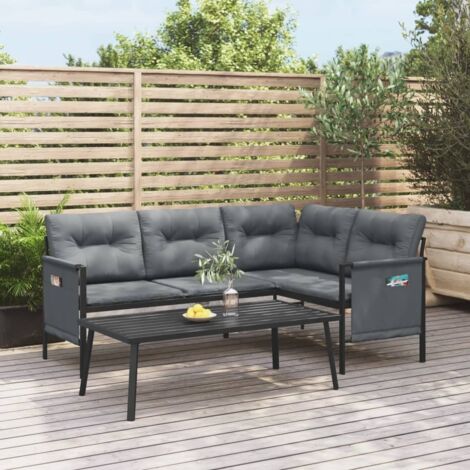 Juego de muebles de jardín 2 piezas acero gris antracita vidaXL