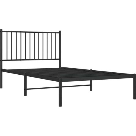 Estructura cama sin colchón con cabecero metal negro 100x190 cm vidaXL