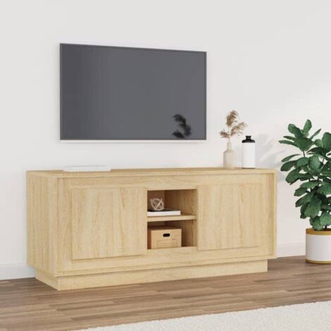 Mueble de TV madera contrachapada roble Sonoma 102x35x45 cm vidaXL