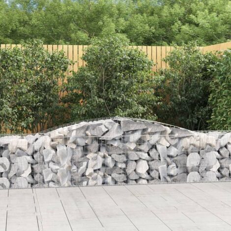 Cestas de gaviones 2 uds forma de arco hierro 400x50x60/80 cm vidaXL