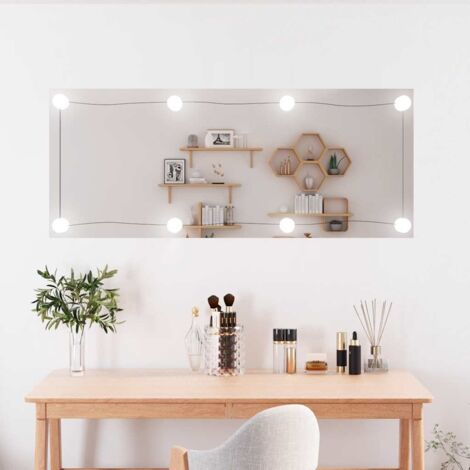 Espejo de pared rectangular con luces LED vidrio 40x100 cm vidaXL