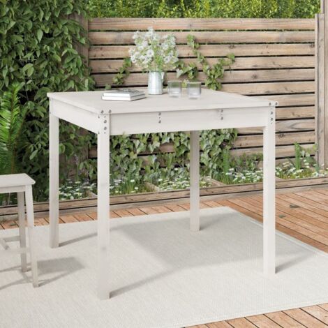 Mesa de jardín madera maciza de pino blanco 82,5x82,5x76 cm vidaXL