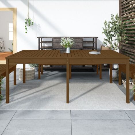 Mesa de jardín madera maciza pino marrón miel 203,5x100x76 cm vidaXL