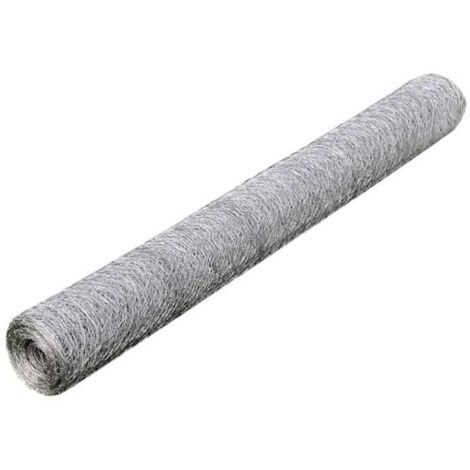 Malla de alambre de acero galvanizado plateada 25x0,75 m vidaXL