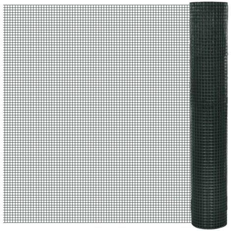 Alambrada gallinero galvanizada recubrimiento PVC verde 25x1 m vidaXL