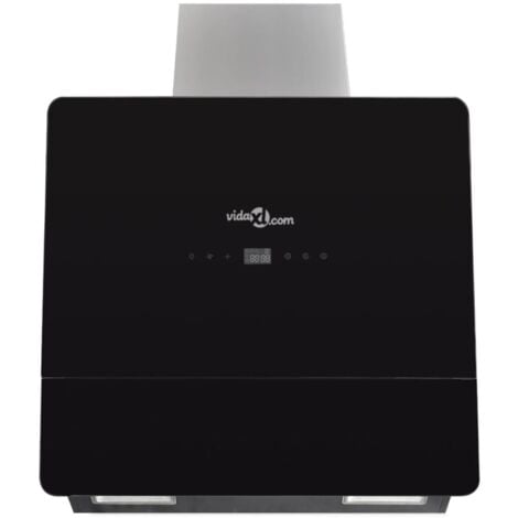 Campana extractora vidrio templado negro con pantalla 600 mm vidaXL