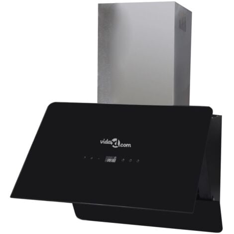 Campana extractora vidrio templado negro con pantalla 600 mm vidaXL