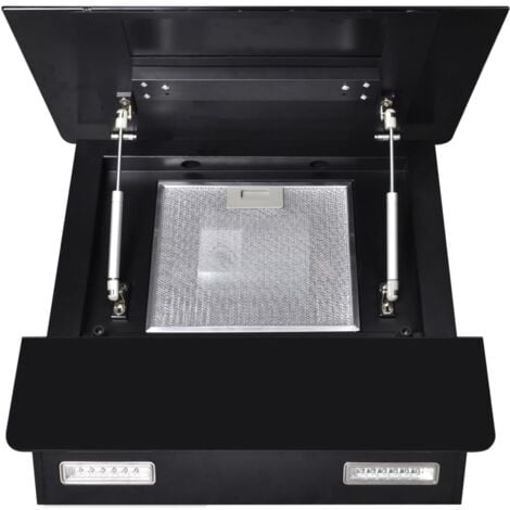 Campana extractora vidrio templado negro con pantalla 600 mm vidaXL