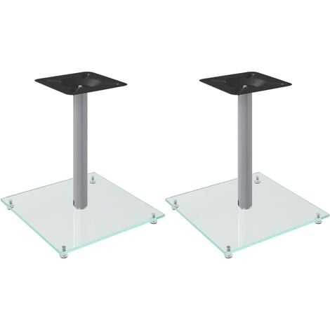 VidaXL Set de 2 Soportes para Altavoz Cristal Templado Negro