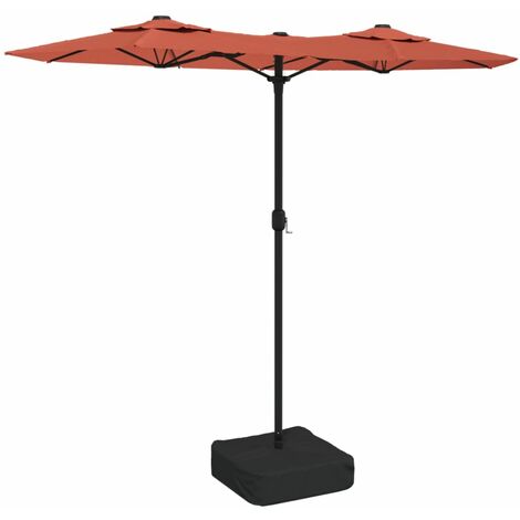 Sombrilla doble de jardín terracota 316x145 cm vidaXL