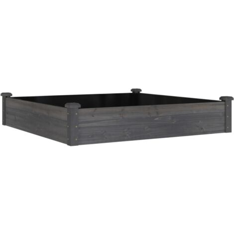 Jardinera arriate forro madera maciza abeto marrón 120x120x25cm vidaXL