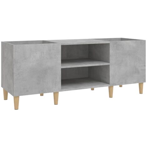 Mueble discos madera contrachapada gris hormigón 121x38x48 cm vidaXL