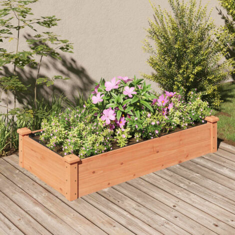 Jardinera arriate forro madera maciza abeto marrón 120x60x25 cm vidaXL