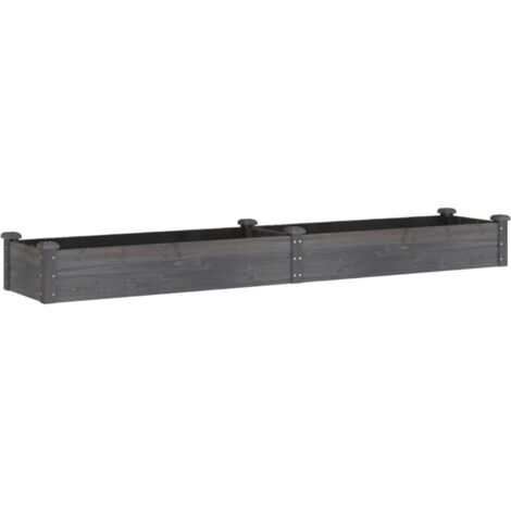 Jardinera arriate con forro madera abeto gris 240x45x25 cm vidaXL