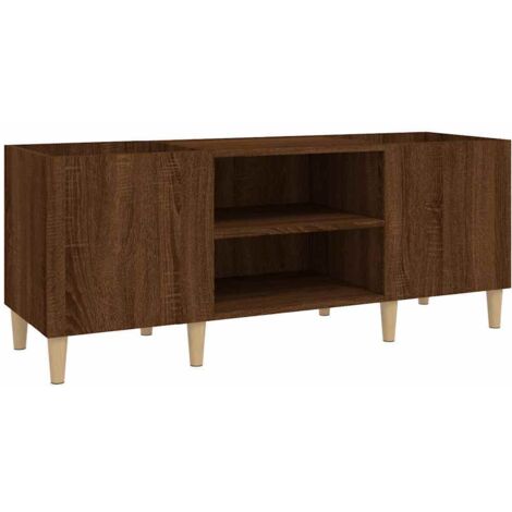 Mueble de discos madera contrachapada roble marrón 121x38x48 cm vidaXL