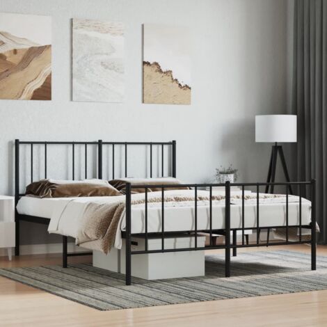 Estructura cama sin colchón con estribo metal negro 120x190 cm vidaXL (1/5)