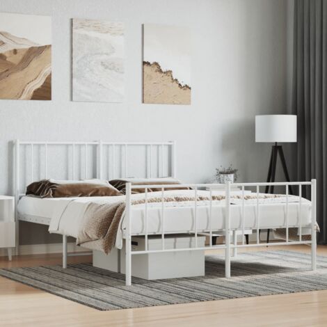 Estructura cama sin colchón con estribo metal blanco 120x200 cm vidaXL (1/5)