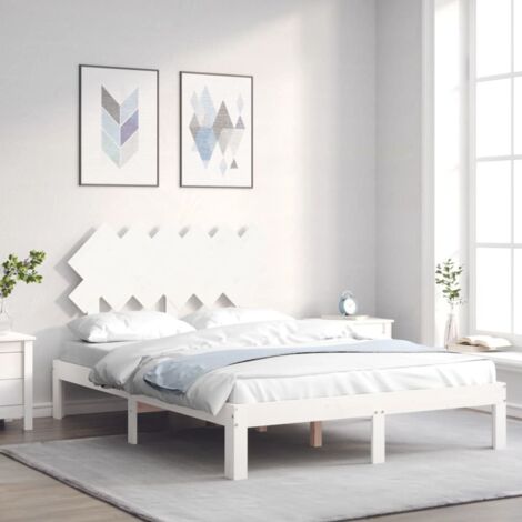 Estructura de cama sin colchón madera de pino blanca 120x200 cm vidaXL (1/5)