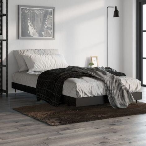 Estructura de cama madera de ingeniería negra 90x200 cm vidaXL (1/5)