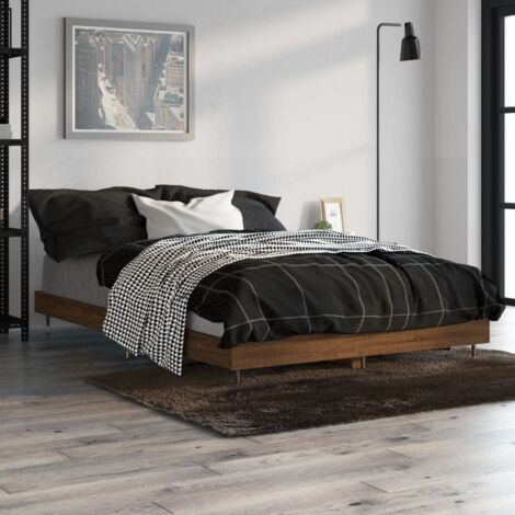 Estructura de cama madera contrachapada marrón roble 120x190 cm vidaXL (1/5)