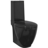 Inodoro de cerámica con cisterna negro vidaXL