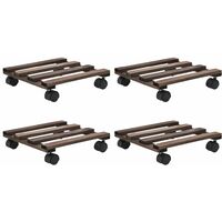 Soporte con ruedas para macetas madera 4 uds cedro 25x25 cm vidaXL