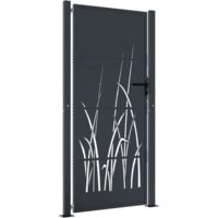 Puerta de jardín antracita 105x205 cm acero diseño hierba vidaXL