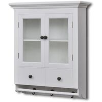 Armario de cocina de pared de madera y puerta de vidrio blanco vidaXL