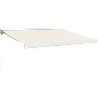 Toldo retráctil aluminio y tela color crema 3,5x2,5 m vidaXL