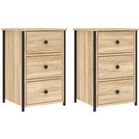 Mesitas noche 2 uds madera ingeniería roble Sonoma 40x36x60 cm vidaXL