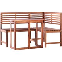Set mesa y sillas bistró de jardín 2 pzas madera maciza acacia vidaXL
