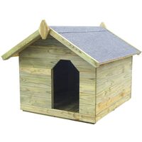 Casa de perros de jardín tejado abierto madera pino impregnada vidaXL