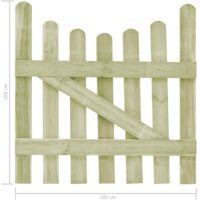 vidaXL Puerta de valla de madera de pino impregnada 100x100 cm - Verde