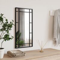 Espejo de pared rectangular de hierro negro 30x60 cm vidaXL