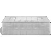 vidaXL Invernadero de aluminio 481x250x195 cm 23,44 m³ - Transparente